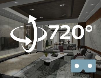 現代風客廳720-360VR模擬